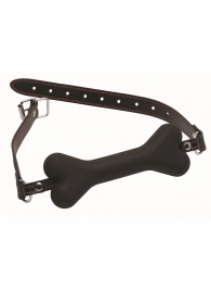 Черный кляп в форме косточки Hound Adjustable Dog Bone Gag - XR Brands - купить с доставкой в Находке