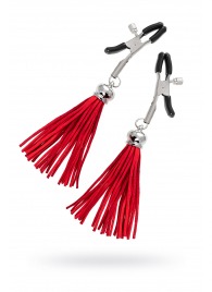 Зажимы на соски «Прищепки» с красными кисточками из замши - Pecado - купить с доставкой в Находке