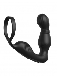 Черный вибростимулятор простаты с эрекционным кольцом Ass-Gasm Pro P-Spot Milker - Pipedream - в Находке купить с доставкой