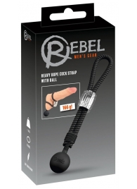 Черное эрекционное лассо с шариком-утяжелителем Heavy Rope - Orion - в Находке купить с доставкой