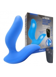 Синий вибромассажер простаты 3,5’’ Remote Control Curve P-spot Massager - 12 см. - Erokay - в Находке купить с доставкой