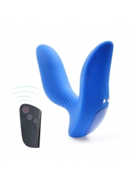 Синий вибромассажер простаты 3,5’’ Remote Control Curve P-spot Massager - 12 см. - Erokay - в Находке купить с доставкой