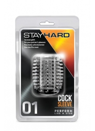 Прозрачная насадка с шипами STAY HARD COCK SLEEVE 01 CLEAR - Blush Novelties - в Находке купить с доставкой