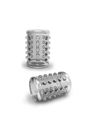 Прозрачная насадка на пенис с шишечками STAY HARD COCK SLEEVE 02 CLEAR - Blush Novelties - в Находке купить с доставкой