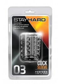 Прозрачная насадка с шипами и шишечками STAY HARD COCK SLEEVE 03 CLEAR - Blush Novelties - в Находке купить с доставкой