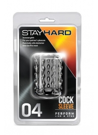 Прозрачная насадка с бороздками STAY HARD COCK SLEEVE 04 CLEAR - Blush Novelties - в Находке купить с доставкой