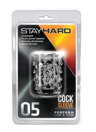 Прозрачная насадка с капельками STAY HARD COCK SLEEVE 05 CLEAR - Blush Novelties - в Находке купить с доставкой