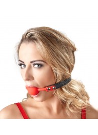 Силиконовый кляп-шар на чёрных ремешках Red Gag silicone - Orion - купить с доставкой в Находке