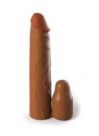 Коричневая насадка на член 2  Silicone X-tension - 20,3 см. - Pipedream - в Находке купить с доставкой