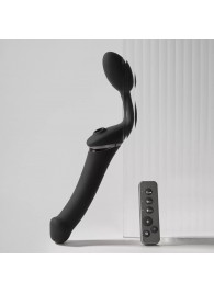 Черный безремневой вибрострапон Strap-On-Me Multi Orgasm Size XL - Strap-on-me - купить с доставкой в Находке