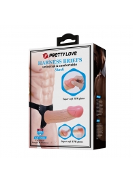 Телесный полый мужской страпон Stark - 17,5 см. - Baile - купить с доставкой в Находке