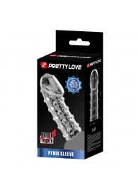 Прозрачная открытая насадка на пенис с бугорками - 19,8 см. - Baile - в Находке купить с доставкой