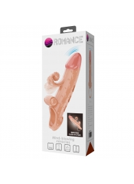 Телесная вибронасадка на пенис с подхватом мошонки - 20 см. - Baile - в Находке купить с доставкой