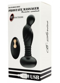 Черный массажер простаты с вибрацей и возвратно-поступательными движениями - Boys of Toys - в Находке купить с доставкой