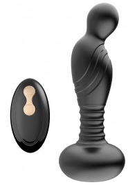 Черный массажер простаты с вибрацей и возвратно-поступательными движениями - Boys of Toys - в Находке купить с доставкой