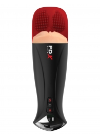 Телесный мастурбатор-вагина в черной колбе с вибрацией Fuck-O-Matic Pro XL - Pipedream - в Находке купить с доставкой