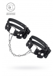 Черные кожаные оковы из двух ремешков - Pecado - купить с доставкой в Находке