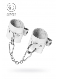 Белые мягкие кожаные наручники с люверсами - Pecado - купить с доставкой в Находке