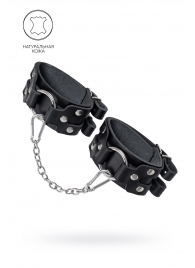 Черные кожаные оковы с двумя ремешками - Pecado - купить с доставкой в Находке