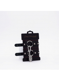 Черно-красные кожаные оковы - Crazy Handmade - купить с доставкой в Находке