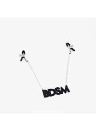 Зажимы на соски с кожаной подвеской BDSM - Crazy Handmade - купить с доставкой в Находке