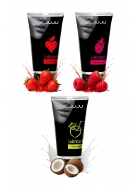 Набор из 3 съедобных лубрикантов JUJU (клубника, малина, кокос) - JuJu - купить с доставкой в Находке