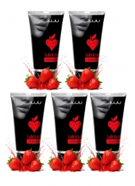 Набор из 5 съедобных лубрикантов JUJU со вкусом клубники - JuJu - купить с доставкой в Находке
