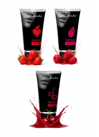 Набор из 3 съедобных лубрикантов JUJU (клубника, малина, вишня) - JuJu - купить с доставкой в Находке