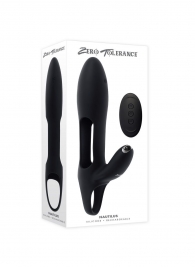 Черная насадка на пенис с вибрацией Nautilus - Zero Tolerance - в Находке купить с доставкой