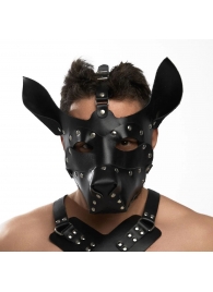 Черная кожаная маска «Собака» - Crazy Handmade - купить с доставкой в Находке