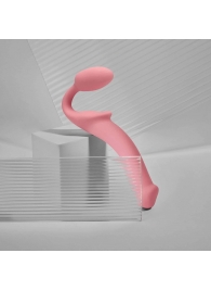 Розовый безремневой страпон Strap-on-me Semi-Realistic Bendable Strap-On size S - Strap-on-me - купить с доставкой в Находке