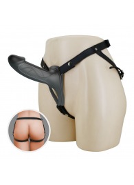 Черный полый мужской страпон London - 16,8 см. - Baile - купить с доставкой в Находке