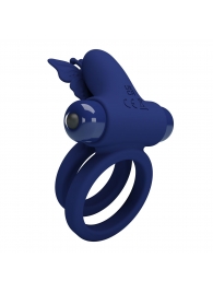 Синее эрекционное кольцо с вибростимуляцией клитора - Baile - в Находке купить с доставкой