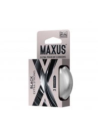 Черные утолщенные презервативы MAXUS Extra Strong с железным кейсом - 3 шт. - Maxus - купить с доставкой в Находке