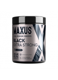 Черные утолщенные презервативы MAXUS Extra Strong с железным кейсом - 15 шт. - Maxus - купить с доставкой в Находке