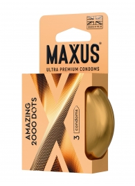 Точечные презервативы MAXUS 2000 Amazing Dots с железным кейсом - 3 шт. - Maxus - купить с доставкой в Находке