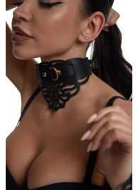 Фигурный чокер с узорами и золотистой фурнитурой - Crazy Handmade - купить с доставкой в Находке