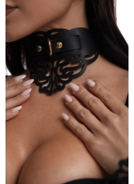 Фигурный чокер с узорами и золотистой фурнитурой - Crazy Handmade - купить с доставкой в Находке