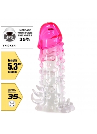 Прозрачно-розовая насадка на пенис Wilford - 13,5 см. - Baile - в Находке купить с доставкой