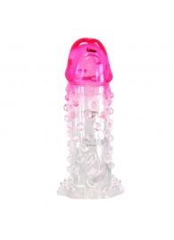 Прозрачно-розовая насадка на пенис Wilford - 13,5 см. - Baile - в Находке купить с доставкой