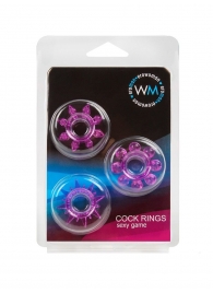 Набор из 3 лиловых эрекционных колец различной формы - Erowoman-Eroman - в Находке купить с доставкой