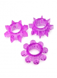 Набор из 3 лиловых эрекционных колец различной формы - Erowoman-Eroman - в Находке купить с доставкой