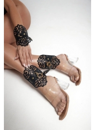 Черный фигурные оковы с золотистой фурнитурой - Crazy Handmade - купить с доставкой в Находке