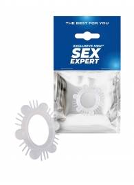 Эластичное эрекционное кольцо с шипиками и шариками - Sex Expert - в Находке купить с доставкой