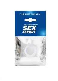 Эластичное эрекционное кольцо с шипиками и шариком - Sex Expert - в Находке купить с доставкой