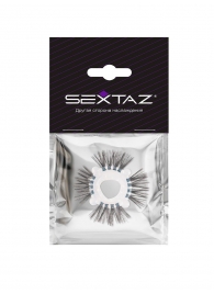 Эластичное эрекционное кольцо с черными «ресничками» - Sextaz - в Находке купить с доставкой