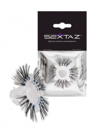 Эластичное эрекционное кольцо с черными «ресничками» - Sextaz - в Находке купить с доставкой