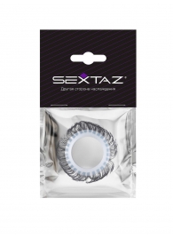 Эластичное эрекционное колечко с черными «ресничками» - Sextaz - в Находке купить с доставкой