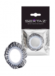 Эластичное эрекционное колечко с черными «ресничками» - Sextaz - в Находке купить с доставкой