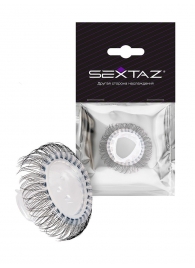 Эластичное эрекционное кольцо с длинными черными «ресничками» - Sextaz - в Находке купить с доставкой